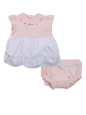 Girls Light Pink Short Sleeve dress with Panties